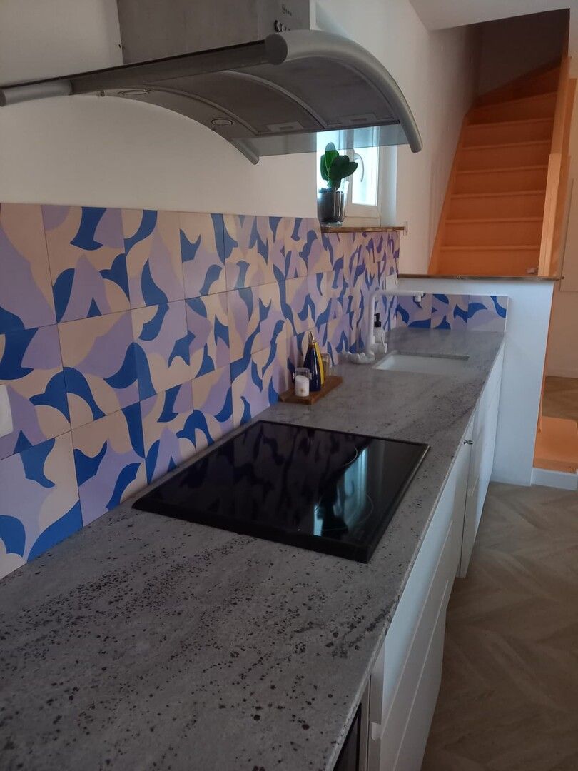 cement tile backsplash geometric blue gray modern playful 9r7f cesar bazaar — carreaux de ciment