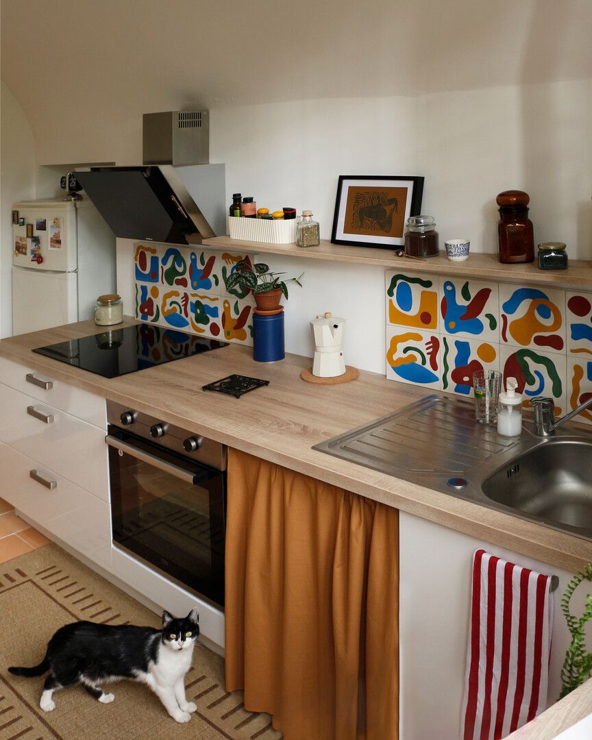 cement tile backsplash geometric colorful minimalist lx81 cesar bazaar — carreaux de ciment