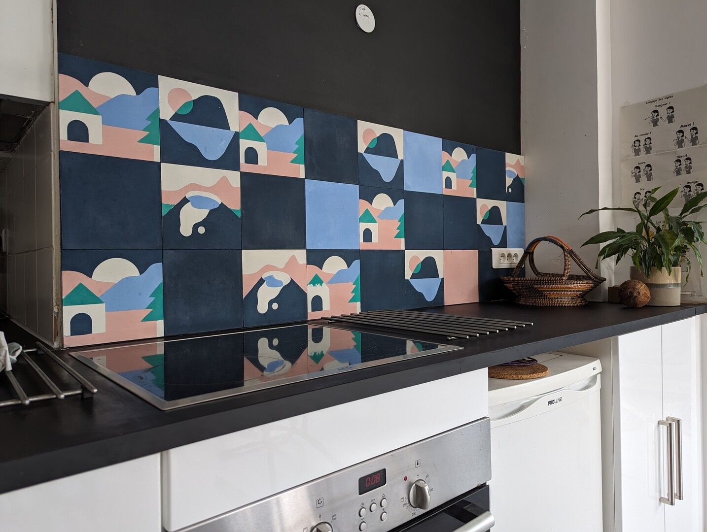 cement tile backsplash geometric pastel modern playful 3ai7 cesar bazaar — carreaux de ciment