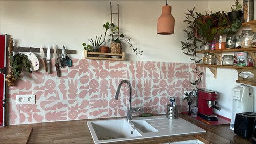 cement tile backsplash geometric pink scandinavian z7wo cesar bazaar — carreaux de ciment